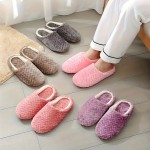 Cozy Women's Plush Indoor Slippers - Warm, Non-Slip, Closed Toe Home Shoes