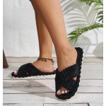 Slippers for Women Memory Foam House Bedroom Corduroy Crossbands Open Toe Slides Slipper Shoes Comfy Trendy Gift Slippers