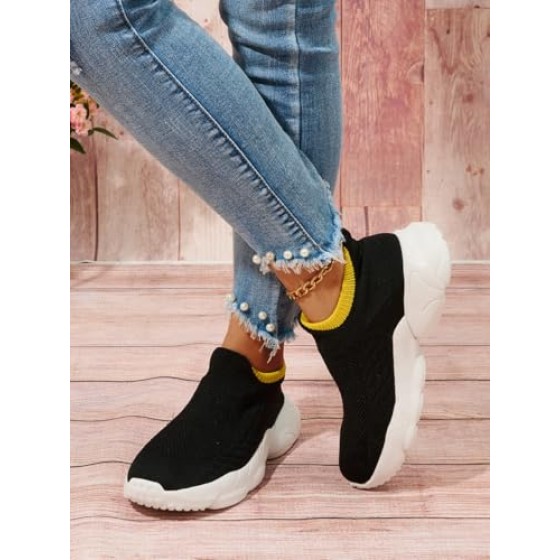 Womens Slip on Walking Shoes Lightweight Breathable Comfort Sock Shoe Non-Slip Tennis Running Sneakers