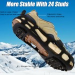 Traction Ice Cleat Spikes Non-Slip Over Shoe Rubber Spikes Crampons Anti Slip Anti Slip Crampons Slip-on Stretch Footwear