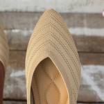 Women's Flats Shoes Pointed Toe Knit Ballet Flats Comfortable Casual Dressy Slip On Flat Work Office Shoes