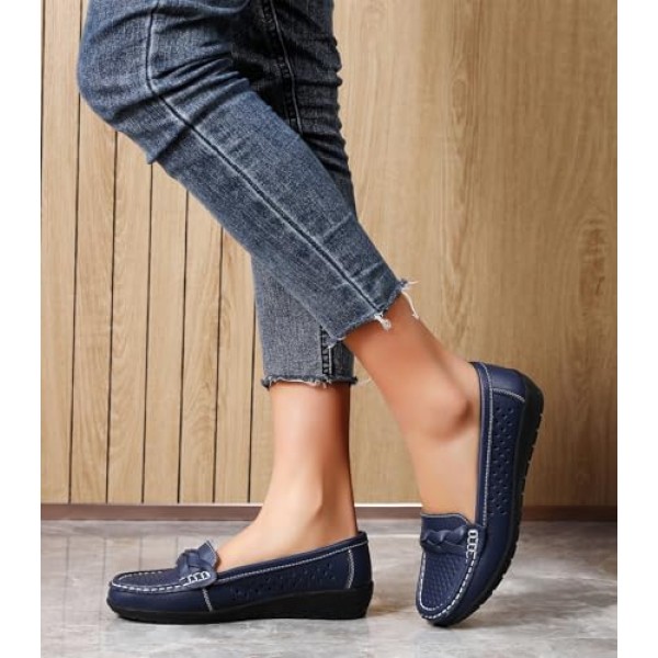 Loafers for Women Business Casual Shoes Comfortable Lightweight Penny Loafers Slip On Work Flats Driving Moccasins Boat Shoes