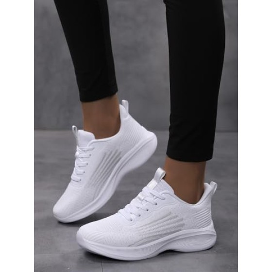 Womens Lace-up Walking Shoes Comfortable Non Slip Running Sneakers Breathable Athletic Workout Shoes Sneakers