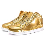 IGxx Sequins Shoes for Men Women Fashion Sparkle Gold Shoes Bling Shiny High Top Sneakers Punk