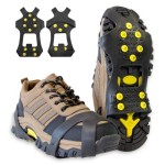 Ice Cleats, Ice Grippers Traction Cleats for Shoe and Boots Non-Slip Overshoe with 10 Steel Studs Cleats Prevent Outdoor Activities from Wrestling