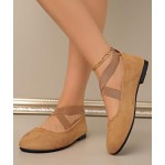 Women's Dress Flats Ballet Flat Shoes Round Toe Fashion Elastic Ankle Strap Comfortable Casual Flats Shoes