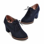 Generic Women’s Block Heel Pumps Comfort Oxfords Shoes Suede Lace up Dress Shoes Chunky Mid Heels Ankle Boots