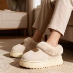 Cozy Slippers for Women Indoor and Outdoor Fuzzy House Shoes with Memory Foam Anti-Skid Sole Suitable for Women Mom Ladies