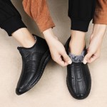 Men's Casual Sneakers Fleece Lined Ankle Boots Winter Warm Slip On Comfortable Walking Shoes Non Slip Thick Sole Daily Wear