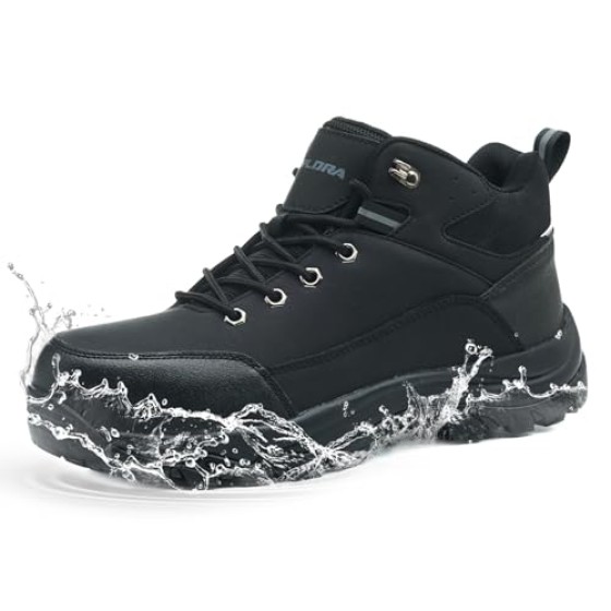 Waterproof Steel Toe Boots for Men Wide Width Non Slip Work Shoes Slip Resistant Safety Toe Sneakers Indestructible Construction Composite Toe Shoe Puncture Proof Footwear