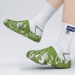 Monstera Slippers, Variegated Monstera Shoes, Non-Slip Soft Lightweight Bathroom Slides Unisex