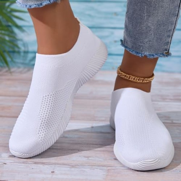 Women's Walking Tennis Shoes Athletic Casual Gym Slip on Lightweight Sneakers