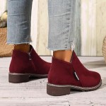 Ankle Boots for Women 2025 Low Heel Chunky Platform Heeled Short Booties, Non Slip Outsole, for Outdoor Walking Fall Shoes