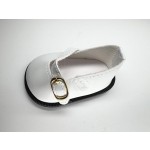 18" American Doll Shoes- Mary Jane Matte Black, Red, White, Pink, Shiny Black Shoe (18" Doll, White)