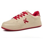 Women's Classic Fashion Sneakers Versatile Casual Walking Shoes Leather Comfort Skate Shoes Lightweight Non-Slip Flat Shoe Lace-up Minimalist Tennis Footwear